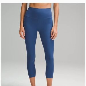 LULULEMON ALIGN RIBBED HR CROP 23 PITCH BLUE